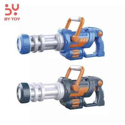 China New Arrival Plastic Creative Summer Outdoor Electric Kids Favor Gatling Soap Bubble Water Gun Toys for sale