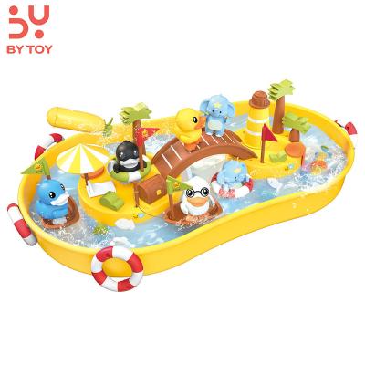 China Outdoor Water Tool Summer Beach Spray Toy Set Multi Shaped Expression Duck Fishing Tai Ring Detachable Amphibious Swim Ring for sale