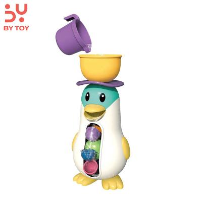 China Water Tool Summer Water Spray Animal Toy Set Bathroom Multi-Fun Adsorption Duck Rotating Waterwheel Hanging Toy for sale