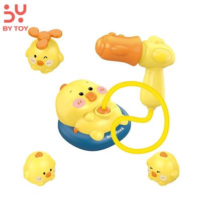 China Plastic Children's Summer Water Small Duck Toys Boat 7-in-1 Water Spray Bath Shower Spiral Yellow Duck Forward for sale