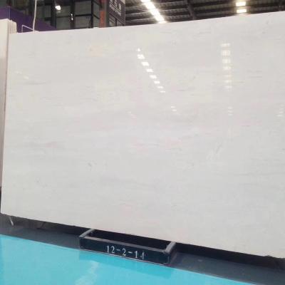 China Customized Modern Polished White Marble With Gray Veining Big Slabs And Polished Marble Floor Tiles for sale