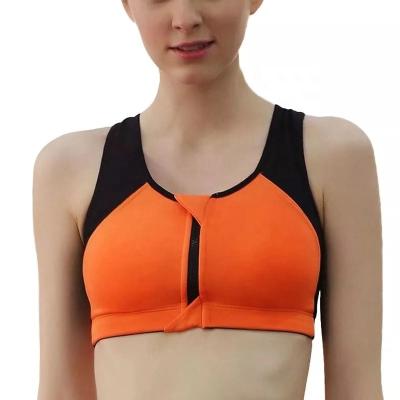 China Antibacterial High Print Sublimation Sports Bra Factory Price Front Zipper Sports Yoga Bra for sale