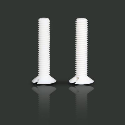 China PP Size Quality Slotted Countersunk Head Polypropylene PP Flat Screw Plastic Screw for sale