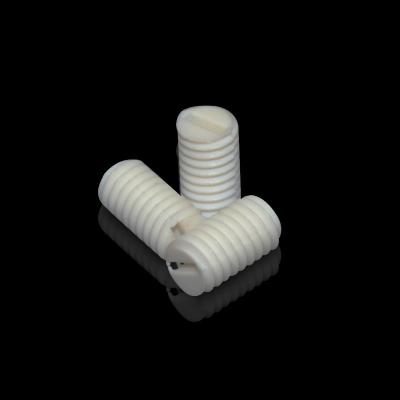 China Plastic Slotted Set Screw Polyvinylidene Fluoride PVDF Set Screw With Flat Point for sale