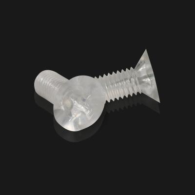 China Countersunk Plastic Cross Recessed Countersunk Head PC Acrylic Screw Transparent Plastic Polycarbonate Screw for sale