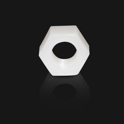 China Heavy Industry Factory Supply Polyvinylidene Fluoride PVDF Plastic Hex Nut Plastic Nut for sale