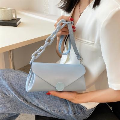 China 2022 new fashion trend women's bag small square bag single shoulder cross - body bag ladies pinch PU leather for sale