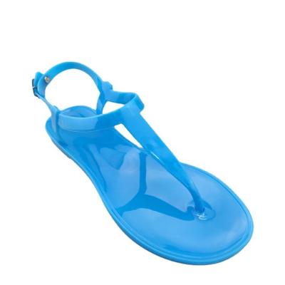 China Deodorization fashion style summer jelly single shoes flops sandals for women flat sandals for sale