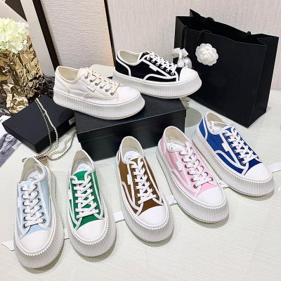 China Cushioning Lace Up Designer Women And Ladies Platform Heels Luxury Walking Style Vulcanize Thick Bottom Shoes for sale