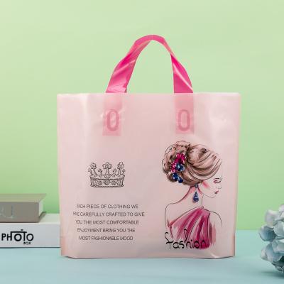 China Useful Recyclable Custom Outlet Recycle Logo Special Transparent Plastic Shopping Bags for sale