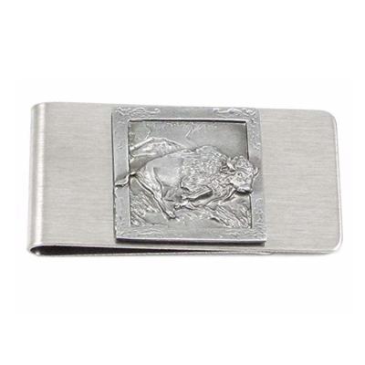 China Global Novelty Design 3D Logo Metal Wallets For Men With Silver Clasp for sale