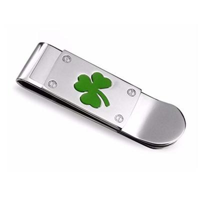 China High End Personalized Four Leaf Clover Lucky Wallet M Clip Money Clip World's Best Gift for sale