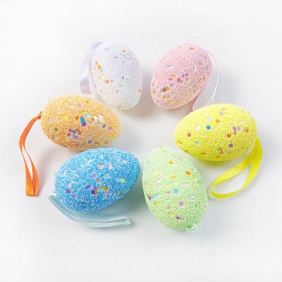 China Kids Fun Toys Easter Egg Ornaments Perfect For Easter Tree Moss Spotted Pigeon Egg With Multicolor String Glitter Mini Eggs for sale