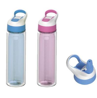 China ECO-fridenly BPA Free Sustainable Material Double Wall Plastic Water Bottle With Snap for sale