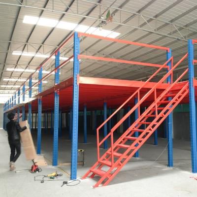 China Warehouse Rack Storage Automatic Adjustable Metal System Modular Steel Mezzanine Shelving Rack for sale