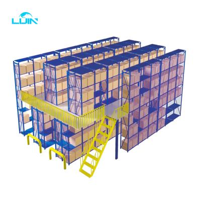 China Corrosion Protection Heavy Duty Industrial Warehouse Steel Platforms Shelving Mezzanine Floor Racking System Storage Rack for sale