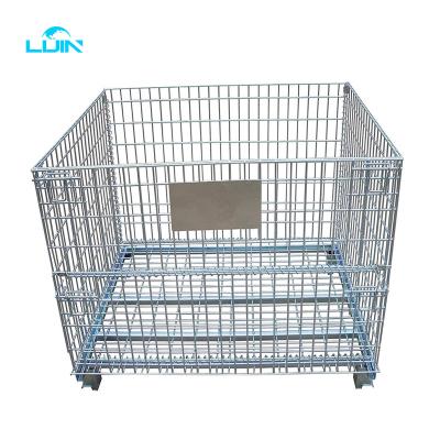 China Folding Esd Protection Wire Mesh Roll Palle Cage Container Warehouse Storage for sale