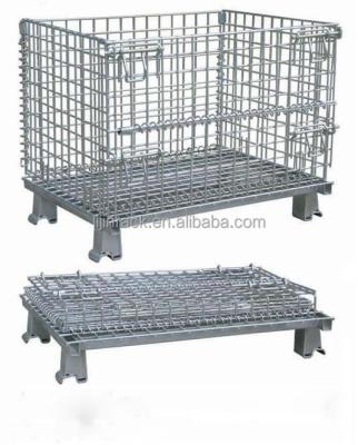 China Wholesale Price Metal Folding Shelf, Workshop Storage Cage, Galvanized Wire Mesh Container for sale