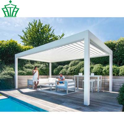 China Waterproof Customized Electric Outdoor White Aluminum Gazebo Louvered Cover Gazebo Pergola Gazebo for sale