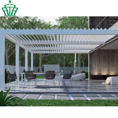 China Waterproof Outdoor Modern Garden Furniture Pergola Metal Canopy Balcony Pergola With Remote Control for sale