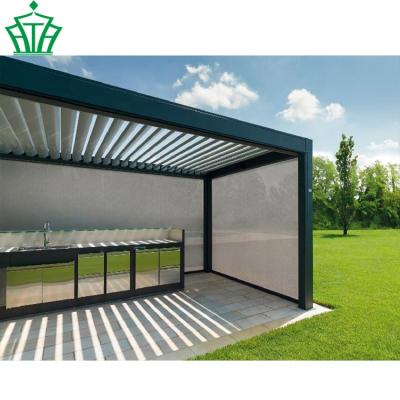 China Modern Design Waterproof Patio Roof Motorized Aluminum Garden Pergola With Blinds for sale