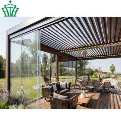 China Garden Patio Umbrella Garden Electric Aluminum Gazebo Motorized Pergola Roof System for sale