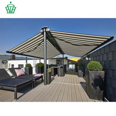 China Garden Motorized Double Side Retractable Awning For Cafe for sale