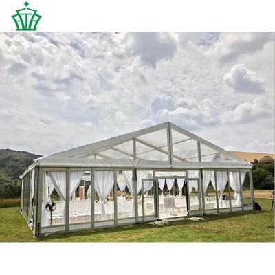 China Large capacity 15x40 transparent waterproof and fireproof elegant wedding tent for event, luxury wedding tents clear for sale