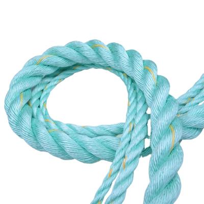 China Packing 3 strands pp danline p rope for packing green color for sale