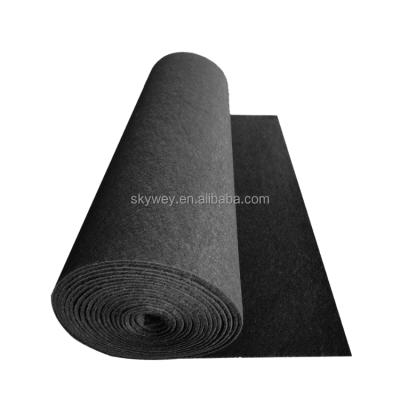 China Spot Needle Punch Stage Plain Rib Velvet Event Aisle Aisle Runner Heavy Duty Nonwoven Disposable Outerwears Wed Polyester For Rolling Up Show Red Carpet for sale