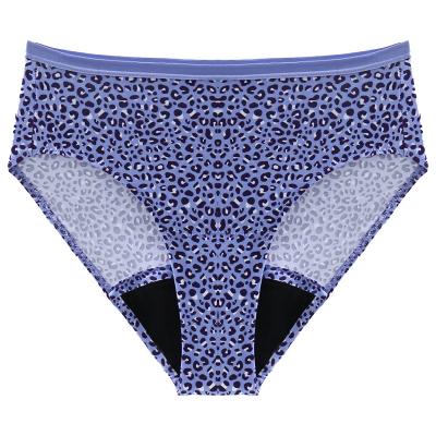 China Antibacterial Plus Size Period Leopard-Copy Underwear 4 Layers Sanitary Napkin Menstrual Period Leakproof Waterless Panties for sale