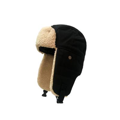 China COMMON 2021 Custom Unisex Winter Warm Windproof Hat With Ear Flaps Shear Outdoor Fur Bomber Trapper Hat for sale