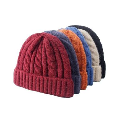 China COMMON Autumn Winter Custom Winter Twist 2021 Knitted Women Hat Solid Color Knite Winter Beanies for sale