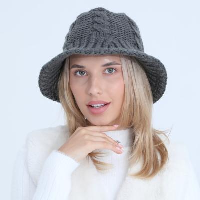 China COMMON Wholesale Winter Knit Bucket Hats Foldable Knitted Hat for sale