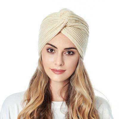 China COMMON Women's Muslim Turban Beanie Hats Hijab Beanie Hats Bowknot Knitting Women for sale