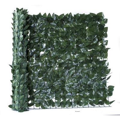 China Eco-friendly Hot Sale MZ183001A Lvy Roll Artificial Green Amazon Leaf Fence For Outdoor Decor for sale