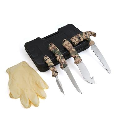 China Fishing Tools 6pcs Outdoor Camping Hunting Fishing Mulit Tools Knife Set With Carry Case for sale