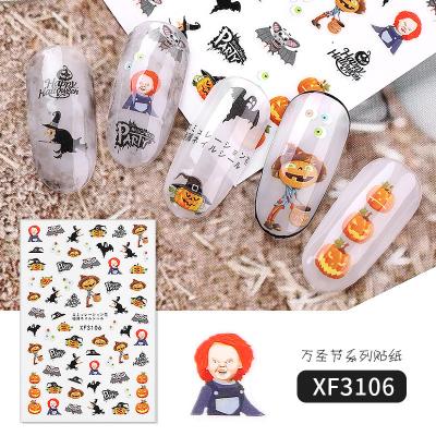 China Eco-Friendly / Easy Apply 8 Designs Nail Art Decal Decorations Halloween Series Nail Sticker Sticker Different Designs Nails for sale