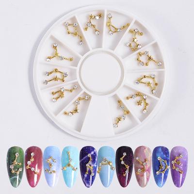 China 12 Constellation Theme Creative 12 Constellation Nail Decoration 3d Diy Manicure Tool Fake Nail Stones Nails Accessories for sale