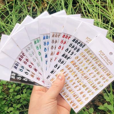 China Nail Beauty Products New Number Nail Stickers Nail Art Stickers For Nail Decoration for sale