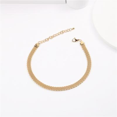 China Trendy Jewelry 18k Lead Free Nickel Free Gold Plated Stainless Steel Gold Jewelry Watch Band Choker Necklace for sale