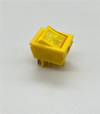 China On-of/self-locking/latching Niufulai KCD4-Y Factory main products 4Pin 16a 250v rocker switch yellow for sale