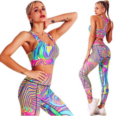 China New 2021 Promotion Style Gym Clothing Hot Yoga Bra And Pants Breathable Sets Suitable For Gym for sale