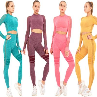 China Breathable Factory Supply 2021 Hot Sale Fashion Comfortable Brand New High Waisted Yoga Sets for sale