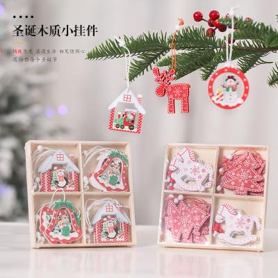 China Elk Bell Horse Angel Love Christmas Tree Ornaments Wooden Hanging Hanging Decorations Chirstmas Decor Christmas DIY Decorations for sale