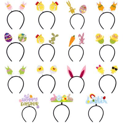 China Cute Colorful Metal Indoor Circle Hair Easter Hairbands Decoration Easter Thin Elastic Headbands For Women Girls Easter Party for sale