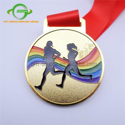 China China Custom Enamel Marathon Running Award Metal Sport Medals for sale