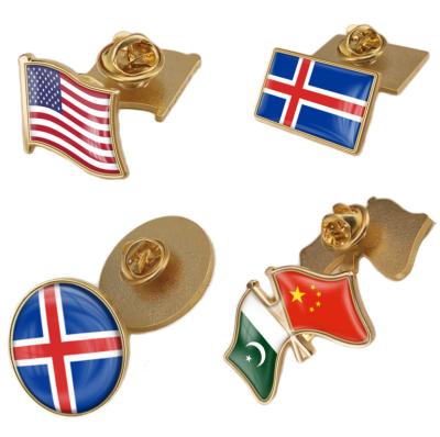 China China Wholesale Cheap Design Custom Lapel Different Country Flag Metal Pin Badge for sale