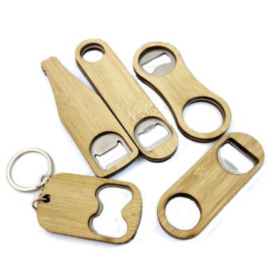 China Promotion Gift China Supplier Custom Multi-Function White Logo Wooden Fridge Magnet Key Chain Bottle Opener for sale