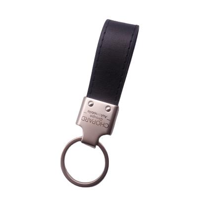 China Promotion Gift Sublimation Engrave Car Label Custom Logo PU Key Chain Luxury Genuine Leather Key Chain for sale